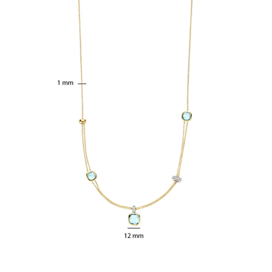 Collana Ti Sento Milano in argento dorato con pietre azzyurre  34122TY