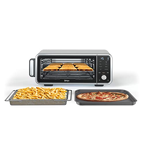 Ninja SP201 Digital Air Fry Pro Countertop 8 in 1 Oven with Extended Height, XL Capacity, Flip Up & Away Capability for Storage Space, with Air Fry Basket, Wire Rack & Crumb Tray, Silver: Home & Kitchen
