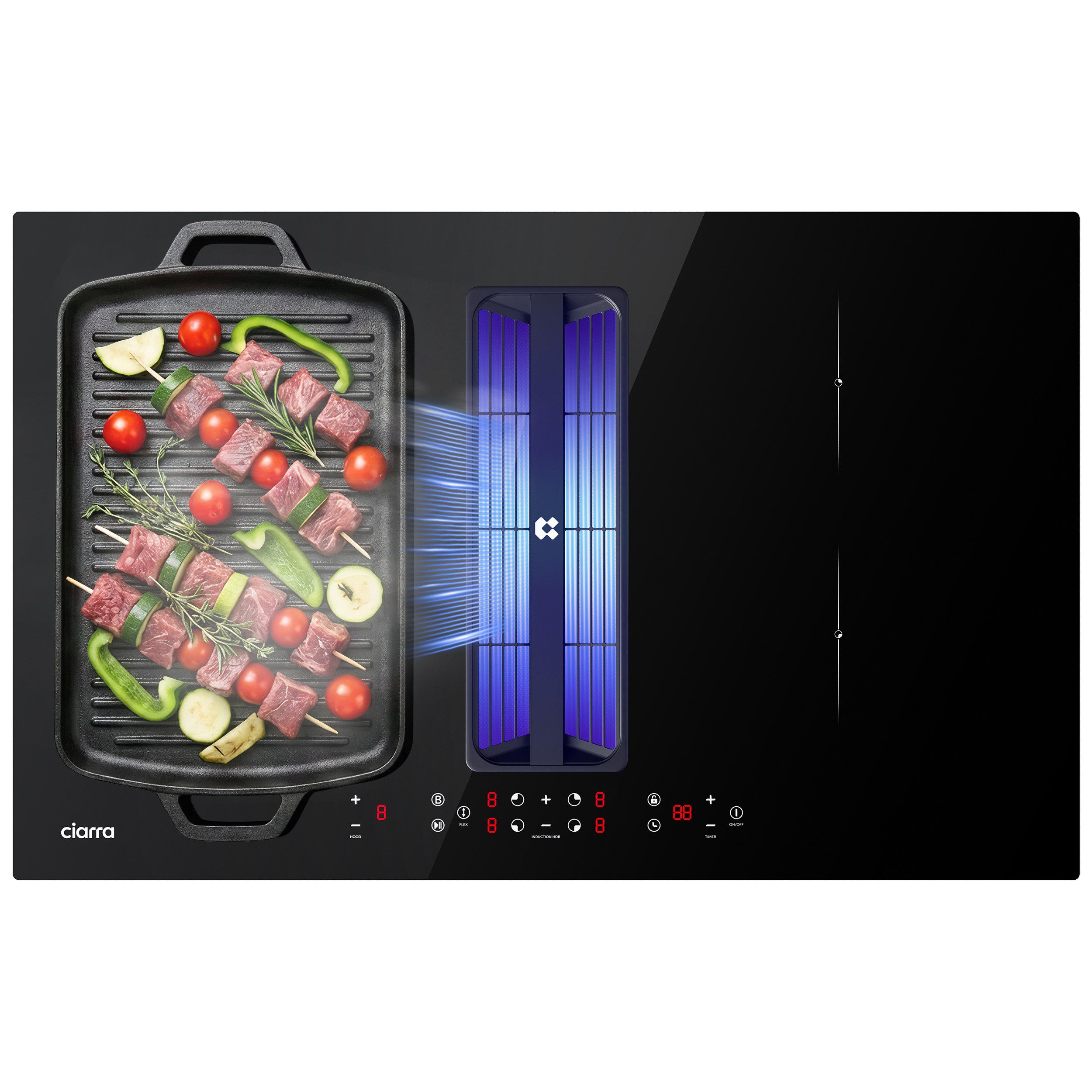 Kochfeld mit Dunstabzug 83 cm Kochfeldabzug mit integriertem Plasma⁺-System 7165W CIARRA ONE CBBEH834BBF