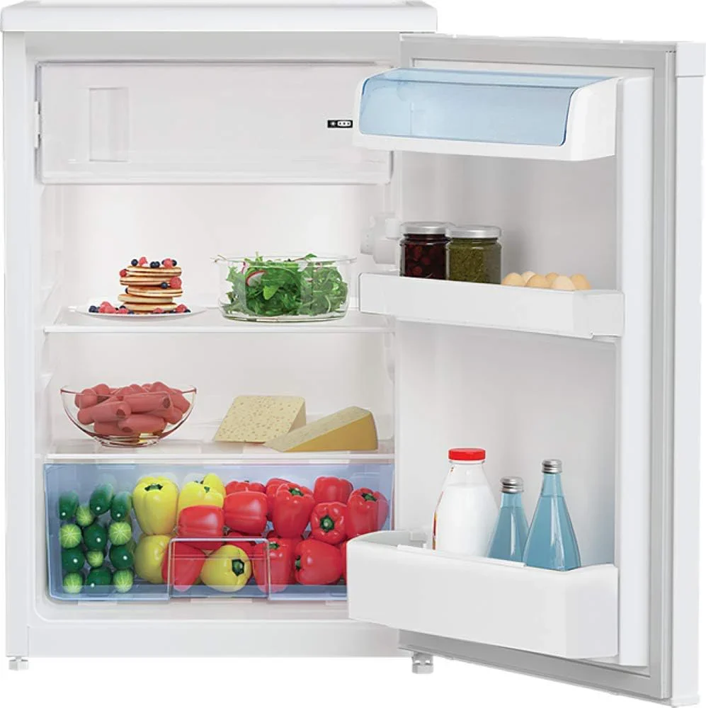 Beko TSE1424N b100 Tischk��hlschrank, 128 l Gesamtrauminhalt, wechselbarer T��ranschlag, gute Beleuchtung im Ger?t, 37 dB, robuste Glasablagen, Wei?
