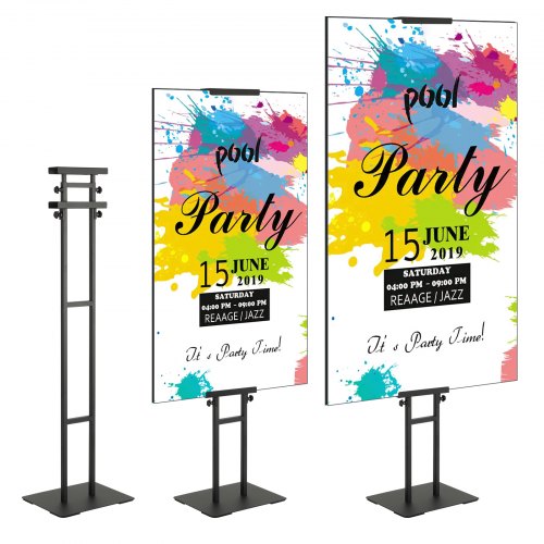VEVOR Posterständer, höhenverstellbar bis zu 75 Zoll, doppelseitiger, robuster Sockel-Schilderhalter, bodenstehender Schilderhalter, Bannerständer mit stoßdämpfender Basis zur Präsentation, für Tafel