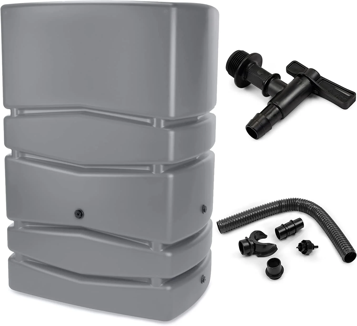 Serbatoio per acqua piovana, contenitore per acqua piovana Modern Can, barile per acqua piovana, grigio 450L