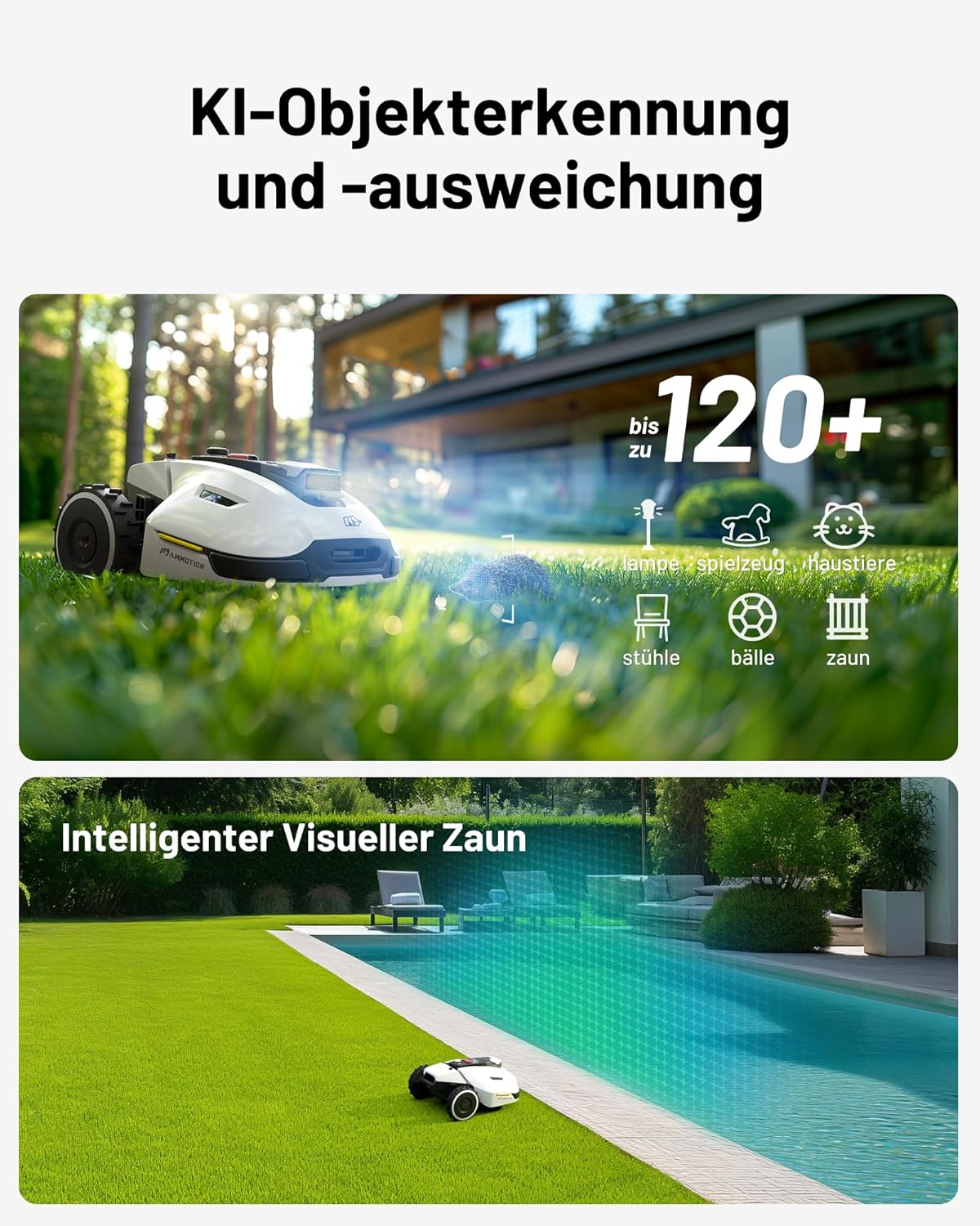 MAMMOTION YUKA Mini 700 robotmaaier zonder begrenzingsdraad, NetRTK+Vision, geen RTK-antenne nodig, automatische kartering, aanbevolen 700m2, max. 1100m2, met 4G-module, 50% helling