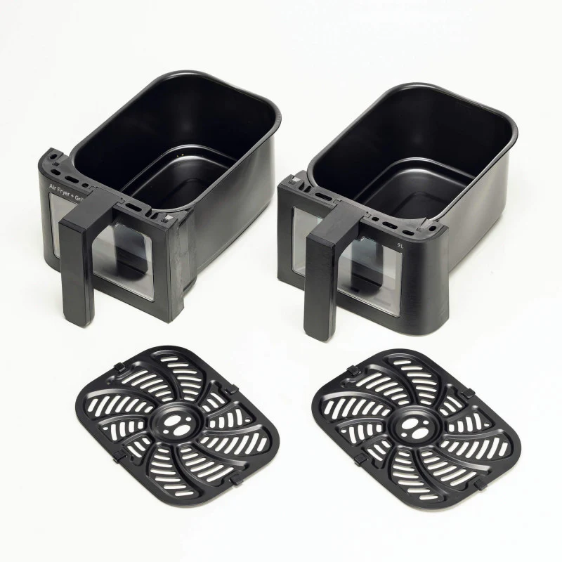 Friggitrice ad aria Doppia 9L 2400W - 11 programmi - Multifunzione - Nero