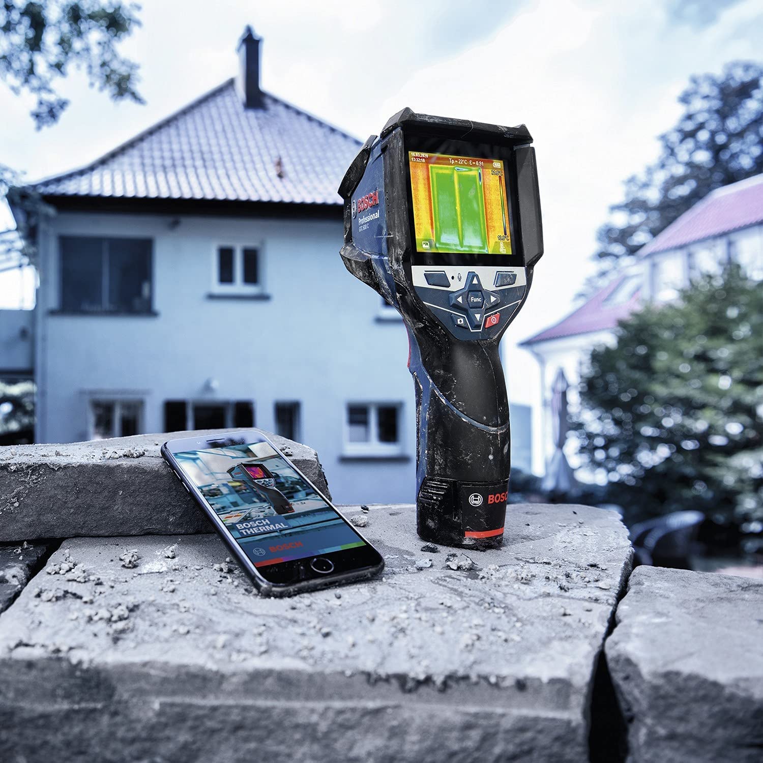 Bosch Professional Termocamera con sistema 12 V GTC 600 C (1 batteria da 12 V, con funzione app, intervallo di temperatura: da -20 °C a +600 °C, risoluzione: 256x192 px, in L-Boxx)