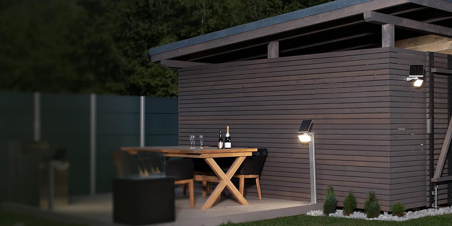Steinel LED Gartenleuchte XSolar GL-S anthrazit, Solar Wegeleuchte höhenverstellbar, Bewegungsmelder, Nachtlicht