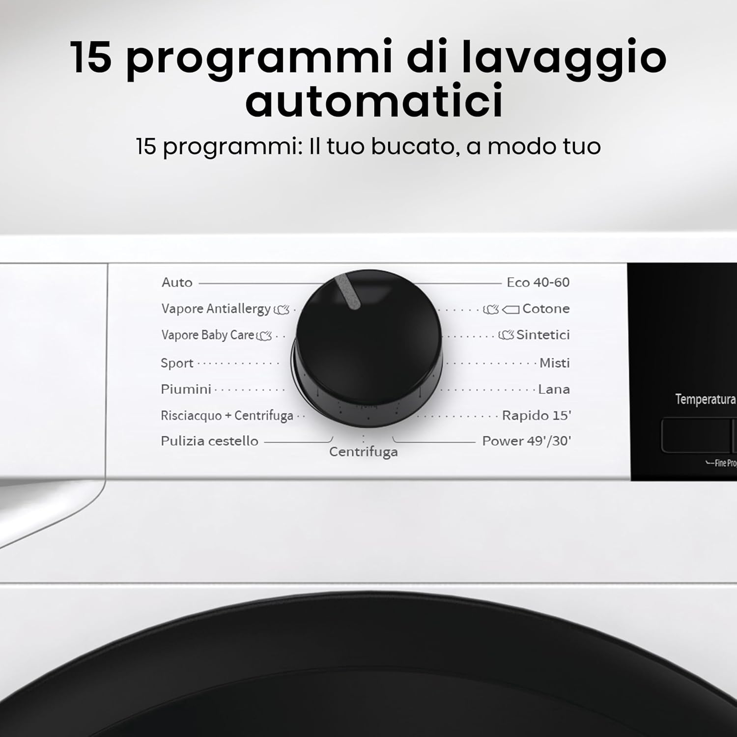 Hisense WFVB7012EM Front Load Washing Machine 7 kg 1200 rpm 15 Programs Steam LED Display Rapid Program Delay Start Child Lock