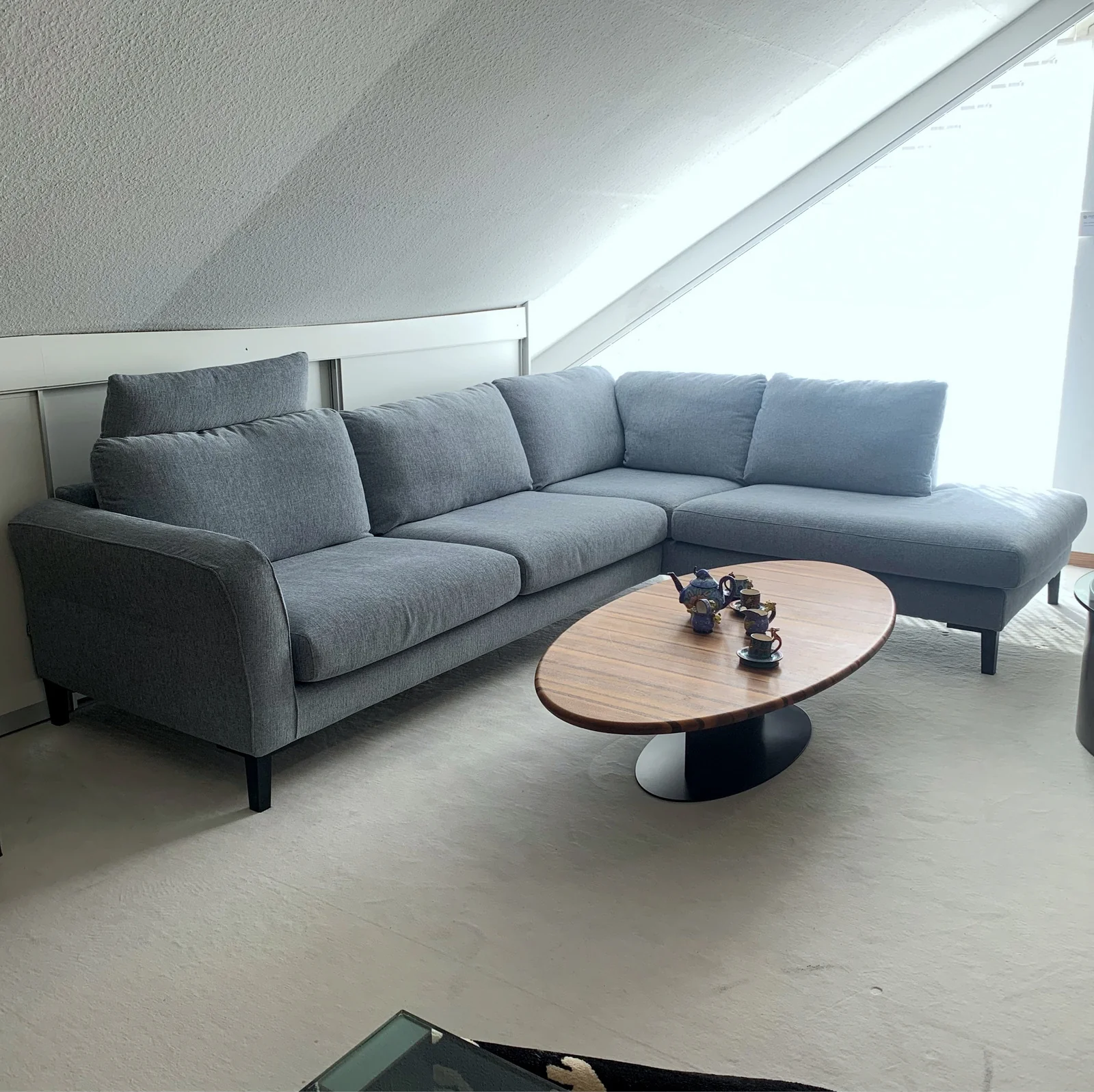 Ausstellungsstück Sits Ecksofa Anja, hellblau, 293 x 221cm, Bezug anbehmbar