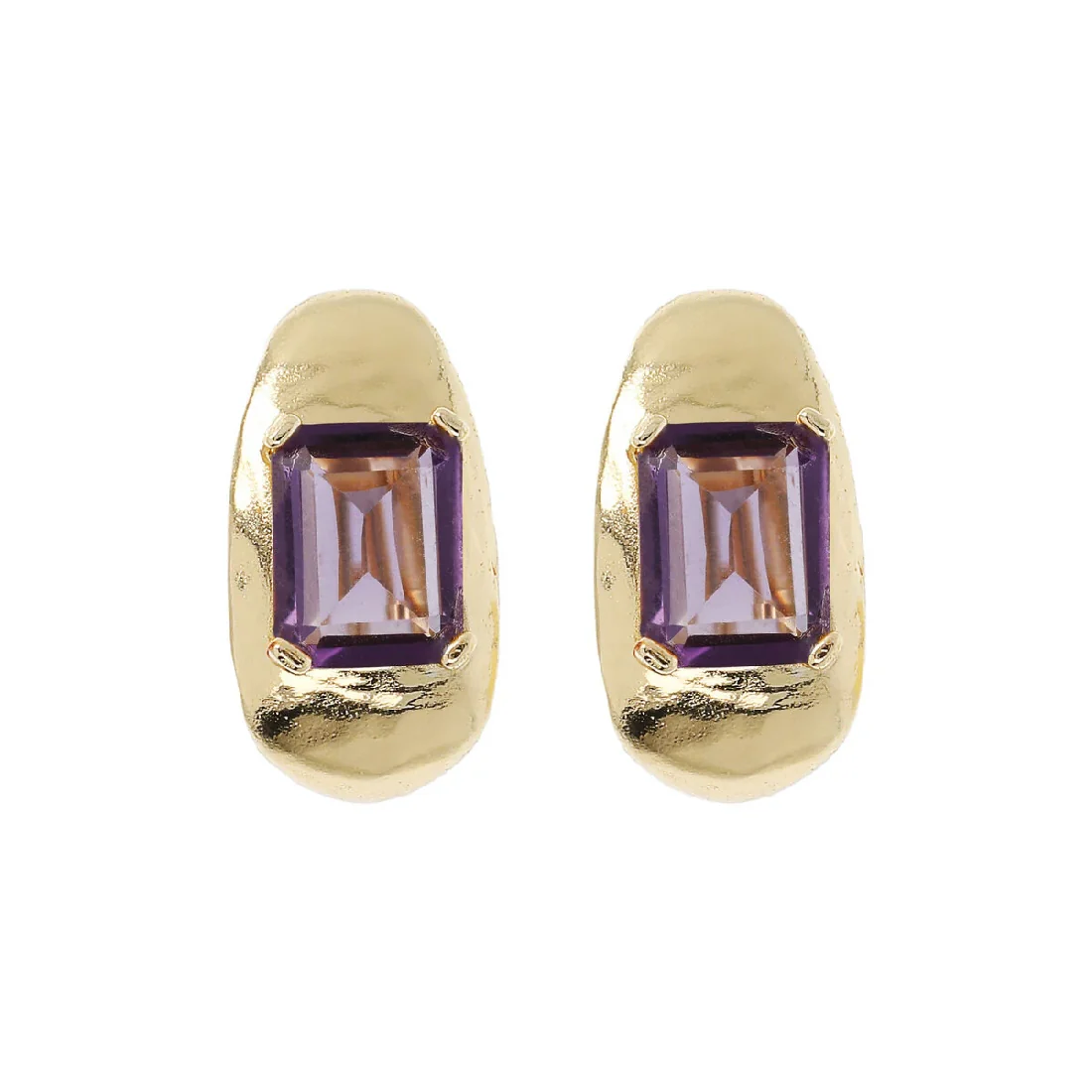 Orecchini lobo Etrusca Gioielli ametiste naturali WSET00674.AM