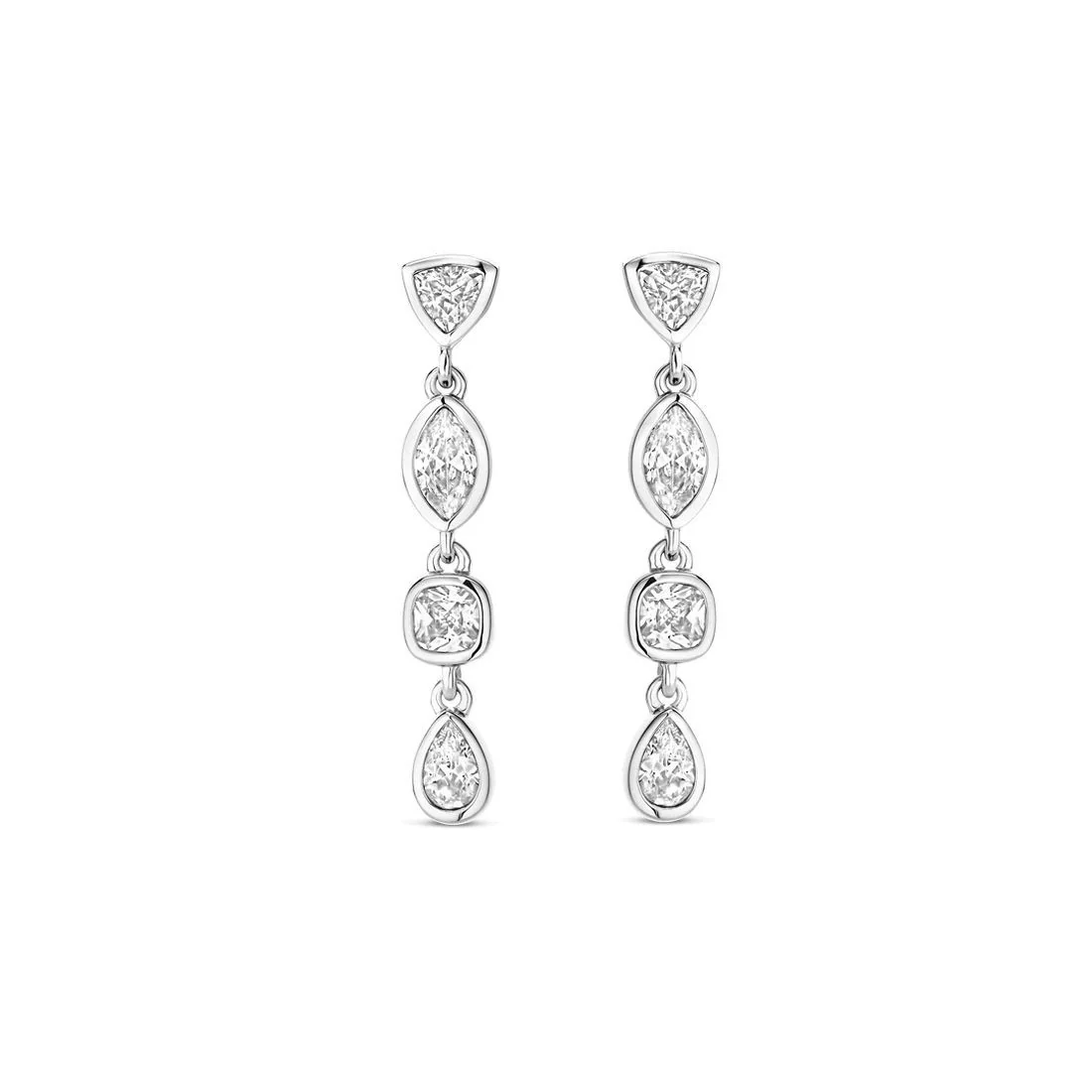 Orecchini Ti Sento Milano in argento tennis ovale 78003ZI