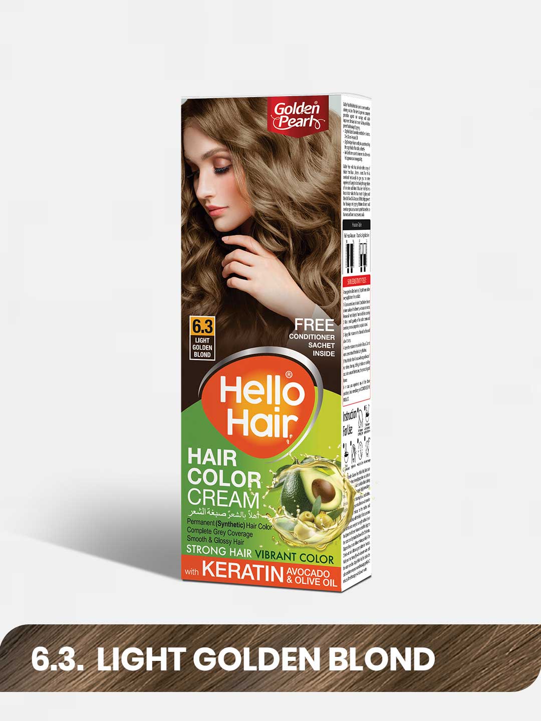 Golden Pearl Hello Hair �?Hair Color Light Golden Blond 6.3