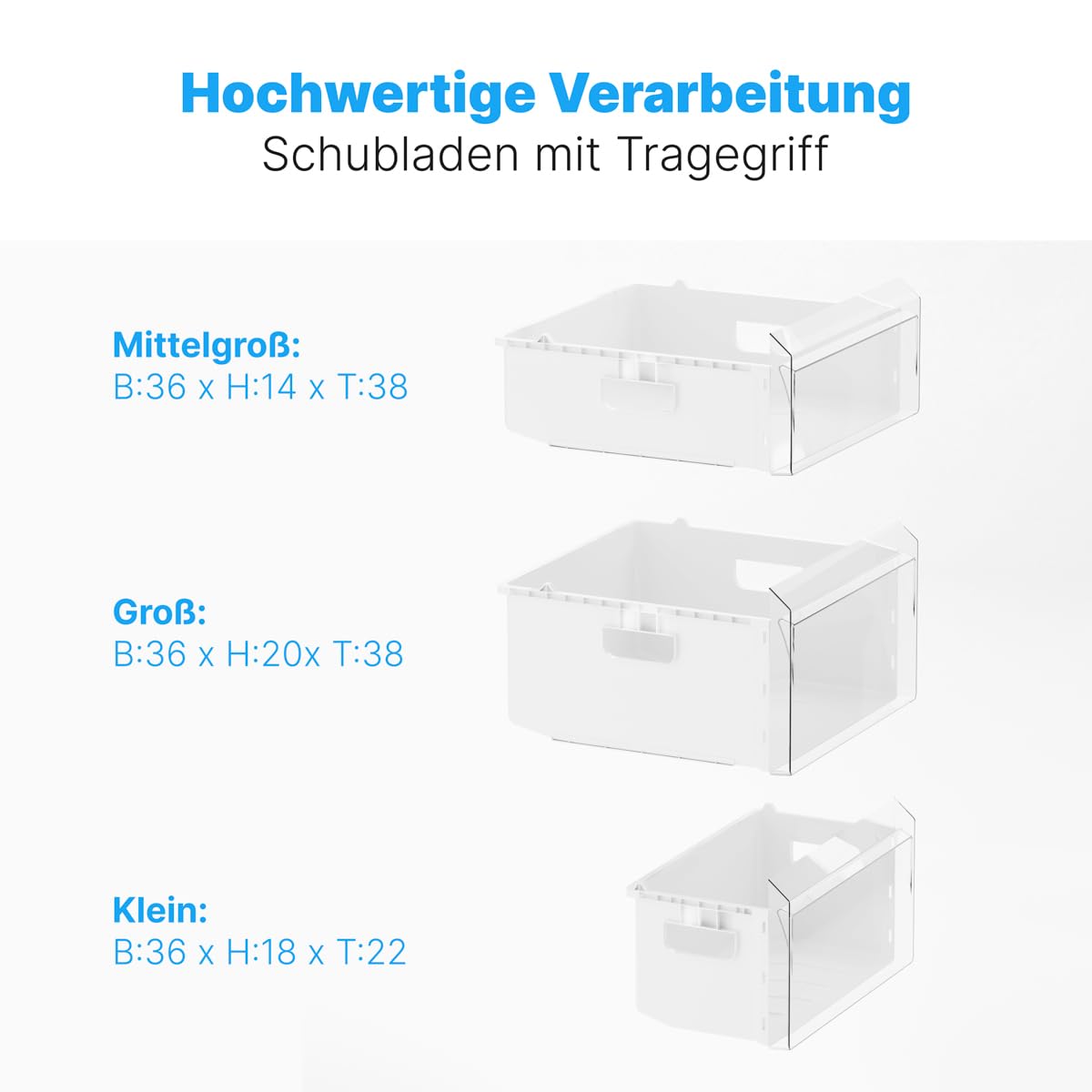 Gefrierschrank 87 L mit 4-Sterne-Gefrierfach, GS 7253, 3 Schubladen und Eiswürfelschale, weiß