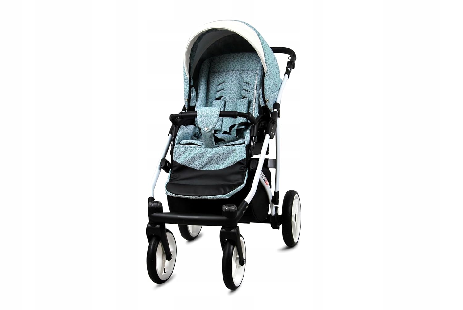 BabyLux® Bambimo Kinderwagen Set 3 in 1 - White Lux - incl. Babywanne, Buggy Sportsitz, Auto-Babyschale - Autositz - Kinderwagenset - Kombikinderwagen mit Wickeltasche, Regenschutz usw.
