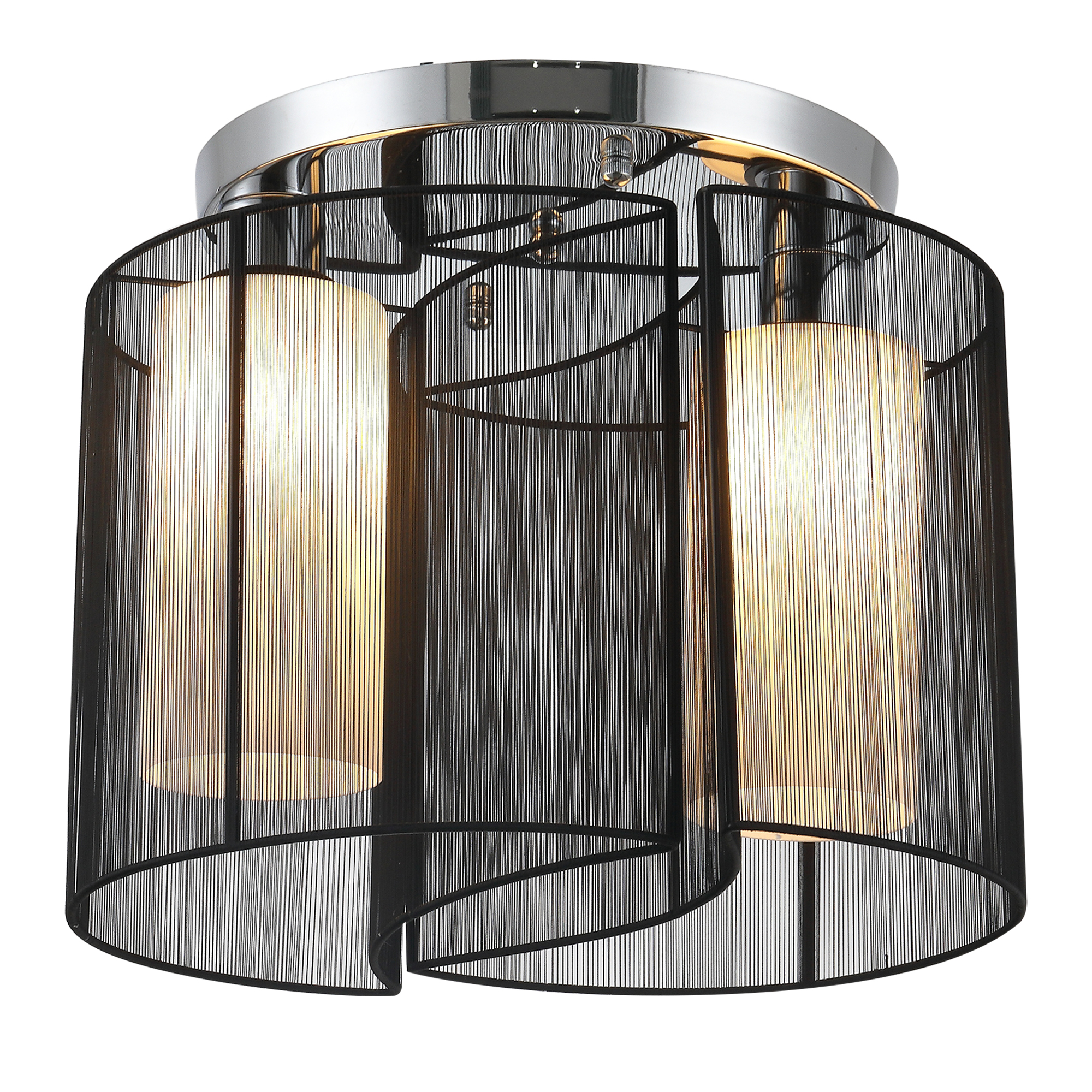 HOMCOM Deckenlampe Deckenleuchte 2-Flammig E27 Badlampe Modern Küchenlampe Lampe für Schlafzimmer, Badezimmer, Küche, Wohnzimmer Weiß Ø47,5 x 33 cm (Ohne Glühbirnen)
