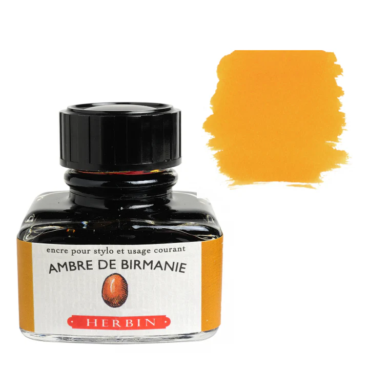 J. Herbin Fountain Pen Ink - Ambre de Bermanie (Burmese Amber)