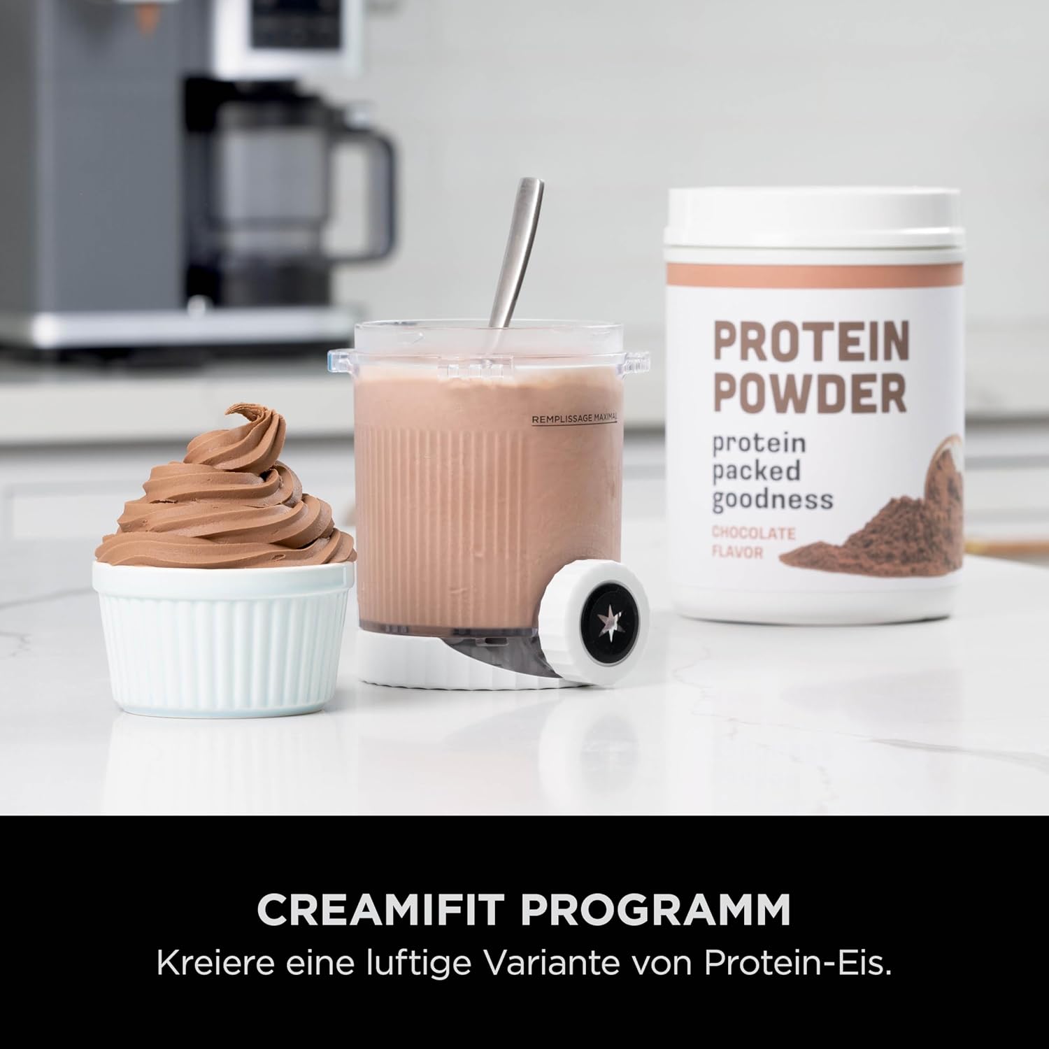Ninja CREAMi Scoop & Swirl Eismaschine mit 2 Behältern, 13 Funktionen, für Eiscreme, Softeis, Gelato, Sorbet, Milchshakes und mehr, mit Mix-In-Funktion, Platinsilber, NC701EU
