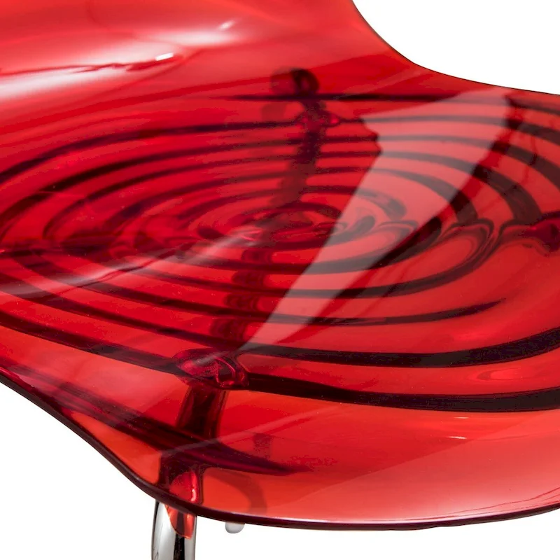Acrylic Dining Chair with Chrome Legs Modern Accent Side Chair Water Ripple Design Seats