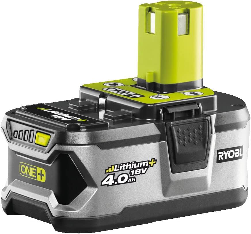 RYOBI 18 V ONE+ Akku-Rasenmäher RLM18X33B40 (Schnittbreite 33 cm, 5-fache Höhenverstellung 25-65 mm, zusammenklappbares Griffgestänge, inkl. Mulchkeil, 35l Grasfangsack, 4,0Ah Akku & Ladegerät)
