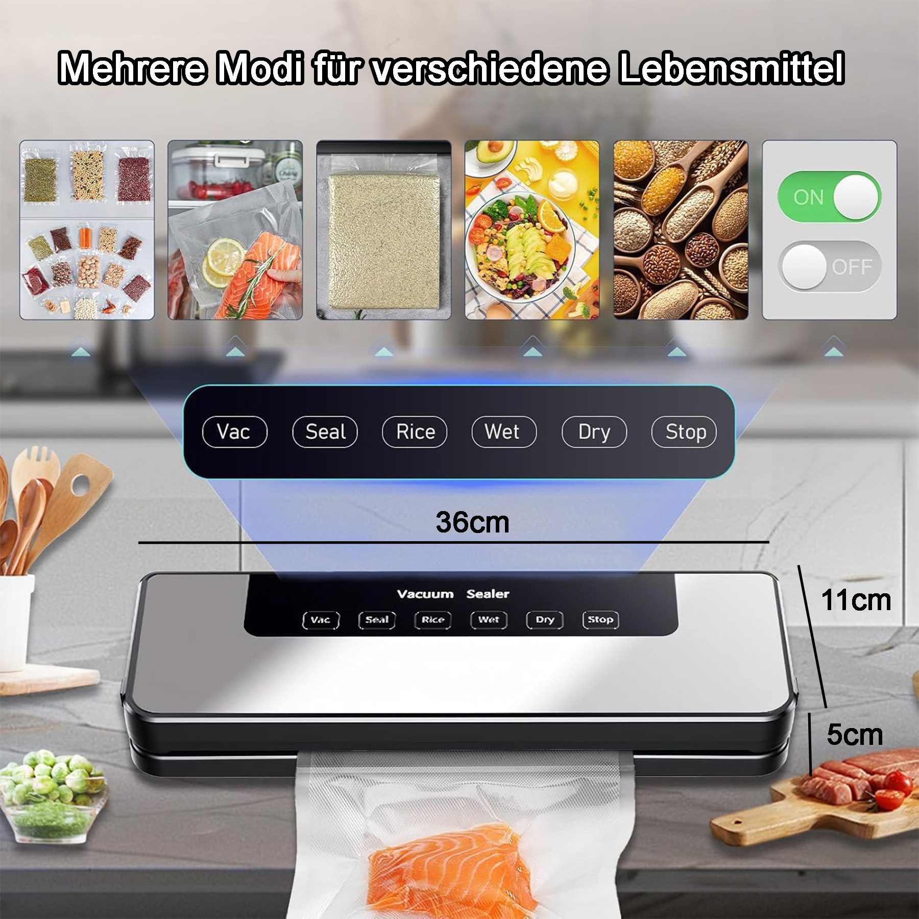Vakuumierer Automatische Vakuumiergerät für Lebensmittel, All-in-1 Vakuumierer