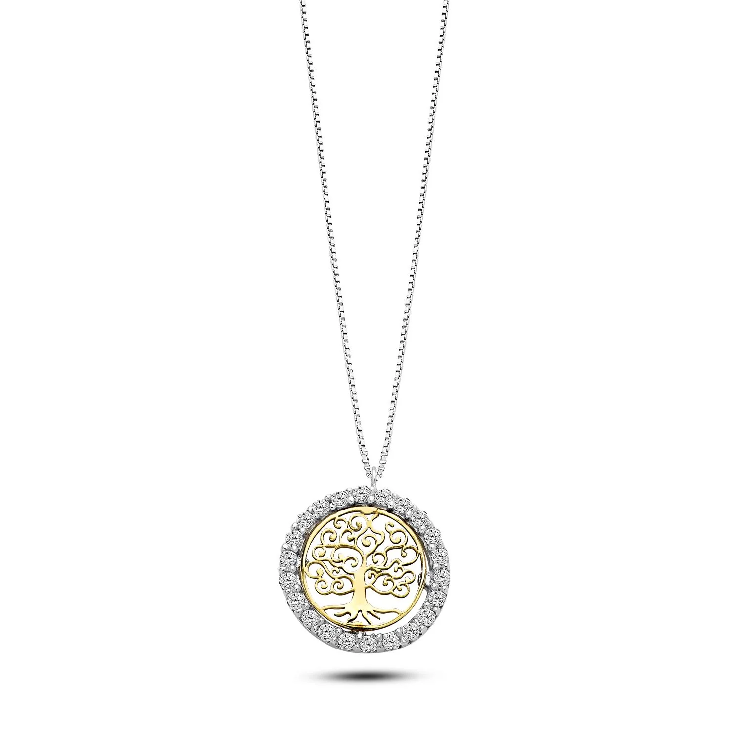 Collana Ambrosia Gioielli Albero della Vita in oro bianco18kt -  AGZ 320