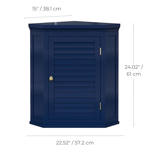 Elegant Home Fashions Armadietto da Muro Angolare Blu Navy Stile Persiana : Amazon.it: Casa e cucina