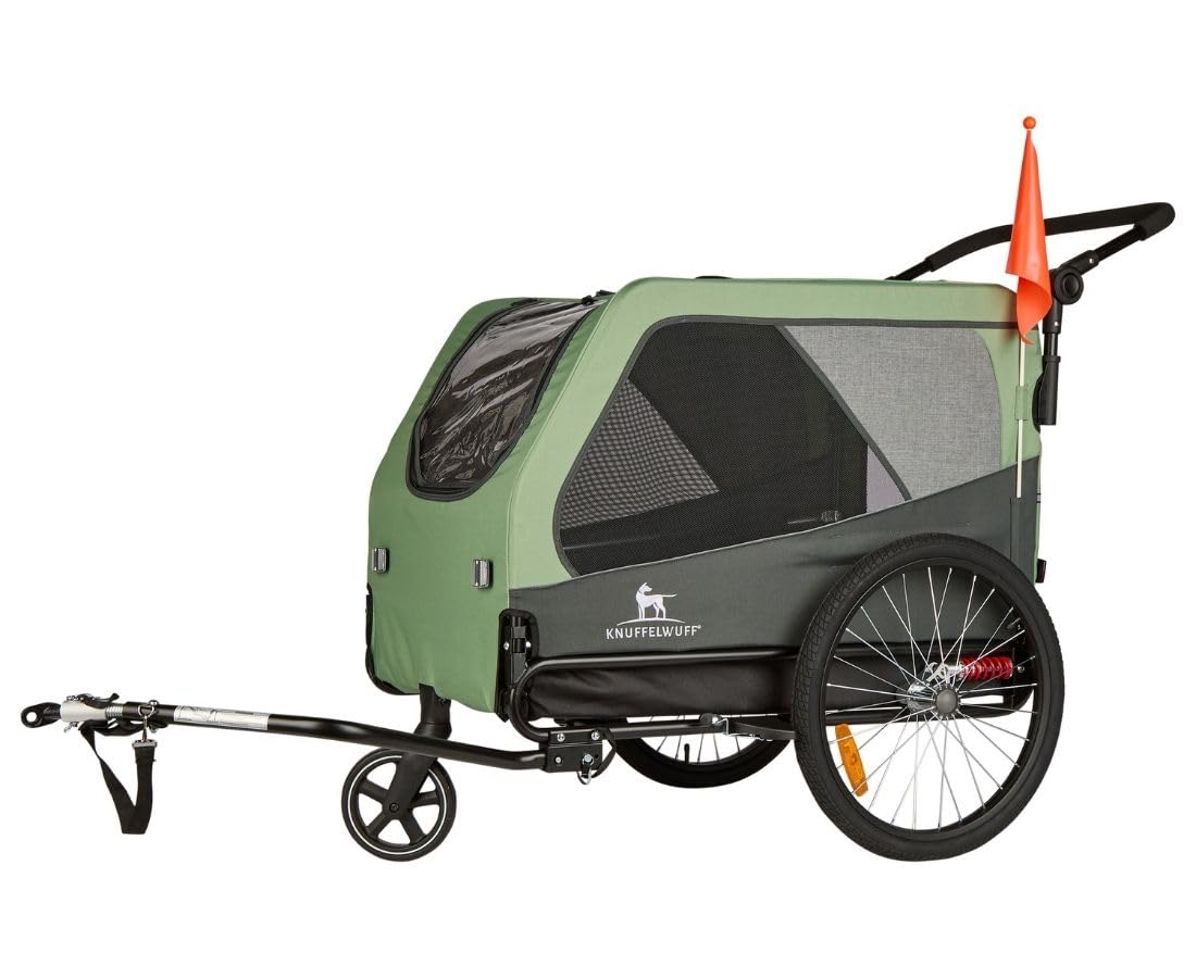 Hundeanhänger & Buggy für Hunde bis 45 kg, faltbar, mit Sicherheitsleine, Reflektoren, Insektenschutz und Universalkupplung