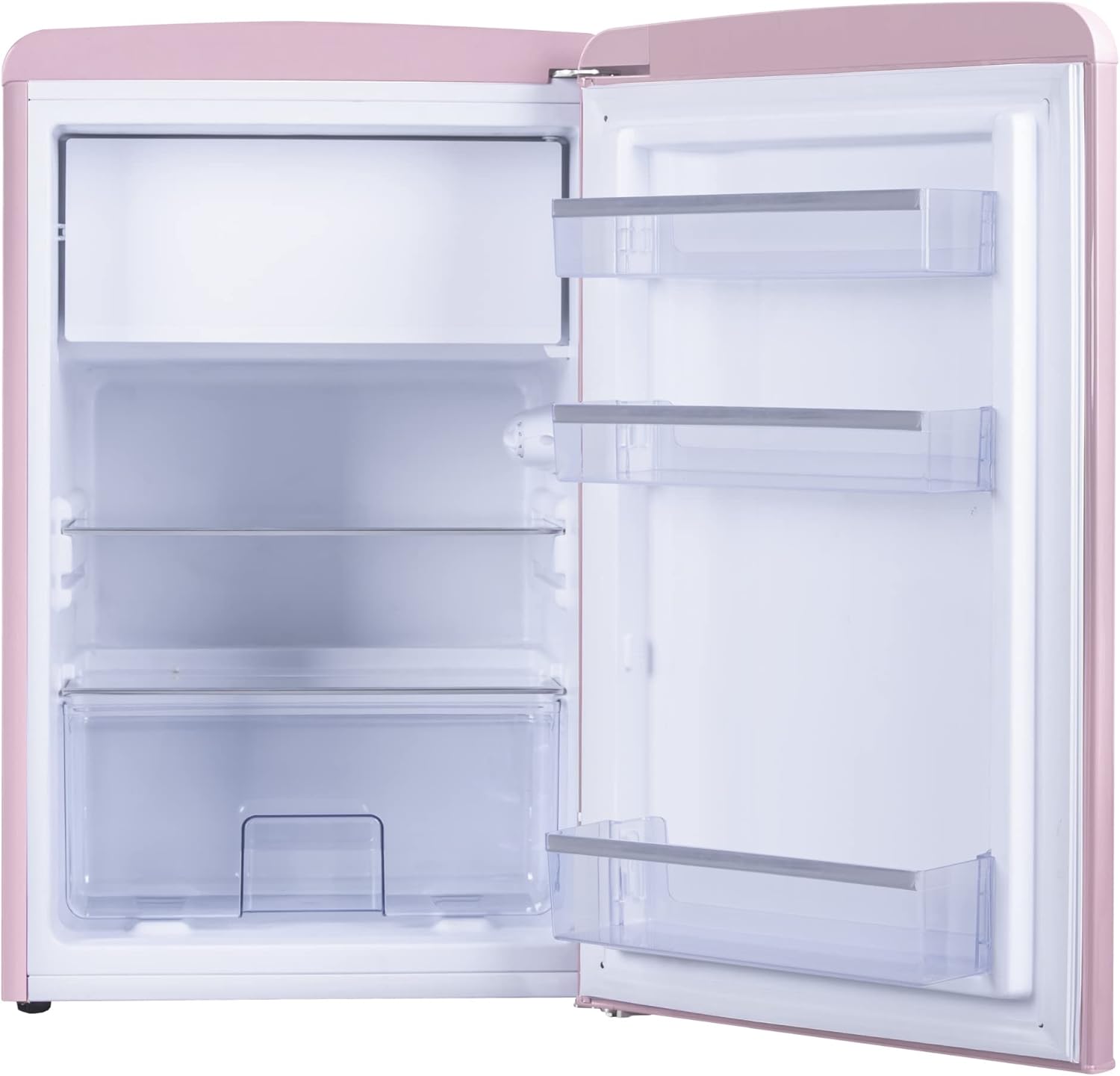 Amica KS 15615 B Retro Kühlschrank mit Gefrierfach / Coffee Cream (Beige) / 88cm (H) x 55cm (B) x 62cm (T) / Retro-Design