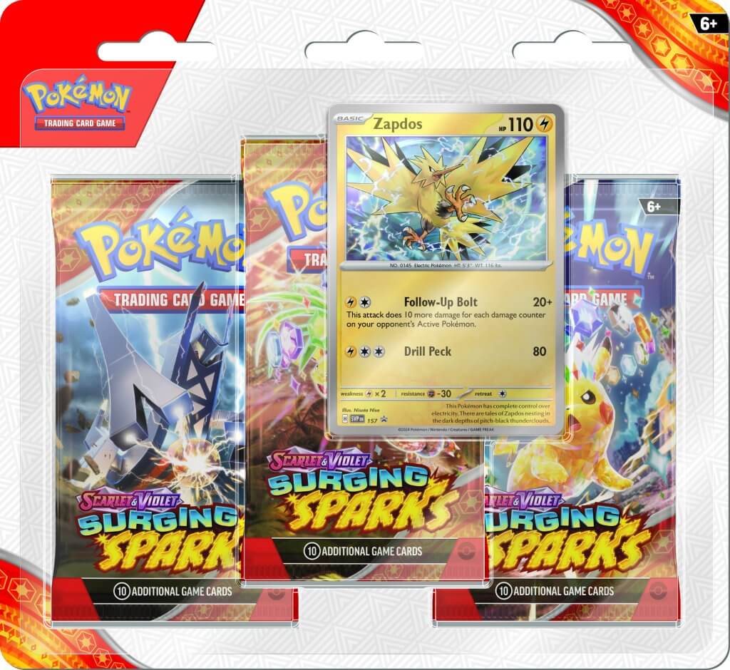 POKÉMON TCG - Surging Sparks Three Booster Blister