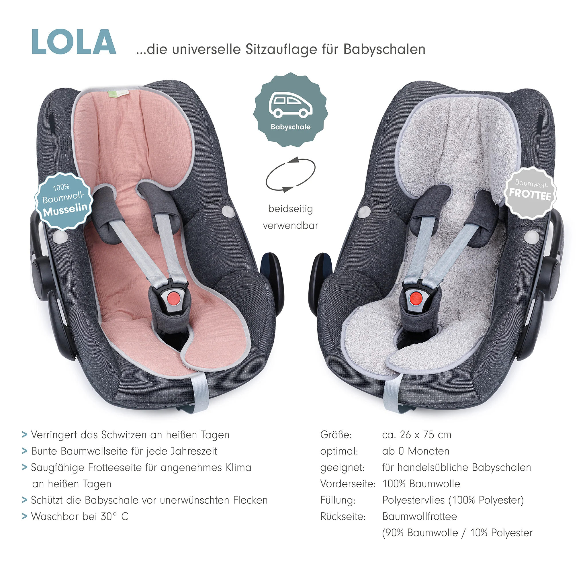 LOLA die musselin Sitzauflage