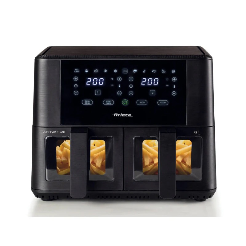 Friggitrice ad aria Doppia 9L 2400W - 11 programmi - Multifunzione - Nero
