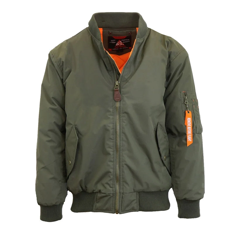 12 Pack Men's Heavyweight Bomber Flight Jacket - Olive