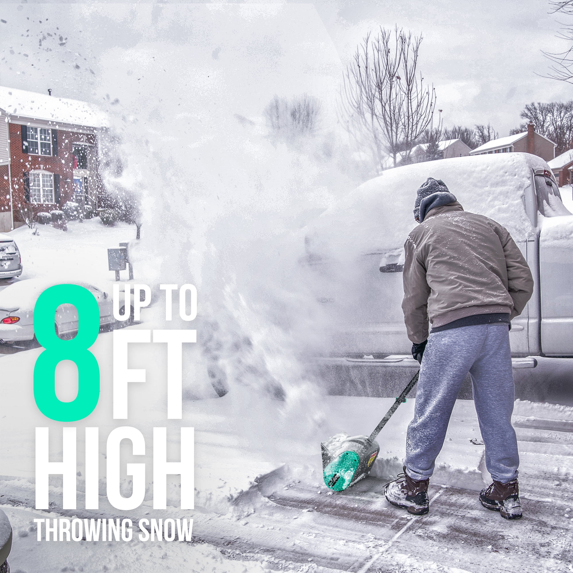 Litheli 20V Cordless Snow Shovel, 12-Inch Battery Snow Blower with 4.0Ah Li-ion Battery & Charger, Lightweight & Ergonomic Design