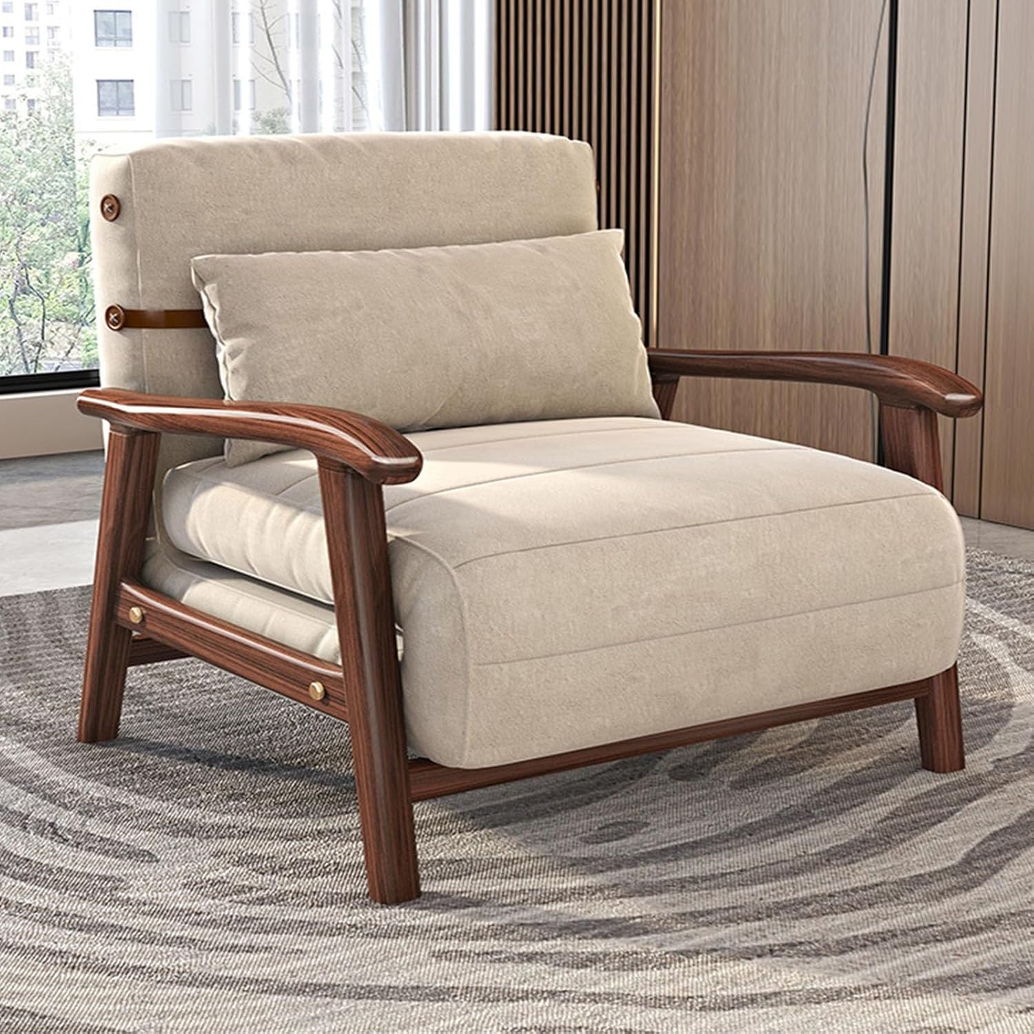 Divano letto pieghevole Poltrona trasformabile for divano letto, poltrona pieghevole versatile, chaise longue regolabile for il tempo libero, reclinabile for pigro for casa, ufficio(Green)