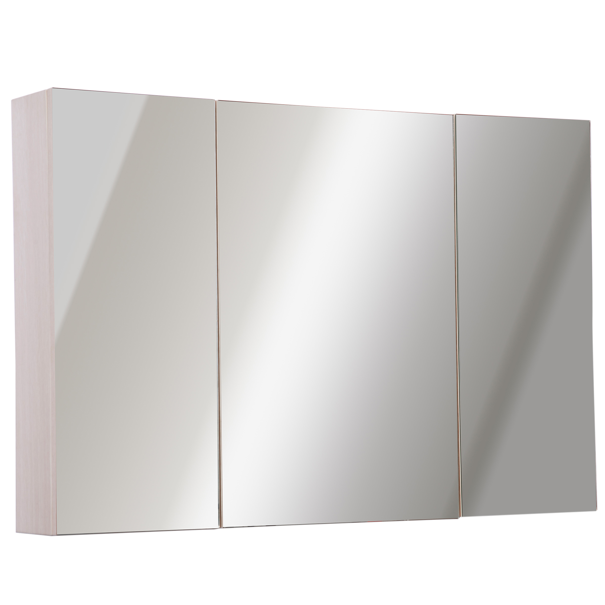 kleankin Spiegelschrank Badschrank Spiegel Wandschrank Badhängeschrank Weißeiche B90 x H60 x D13,5 cm