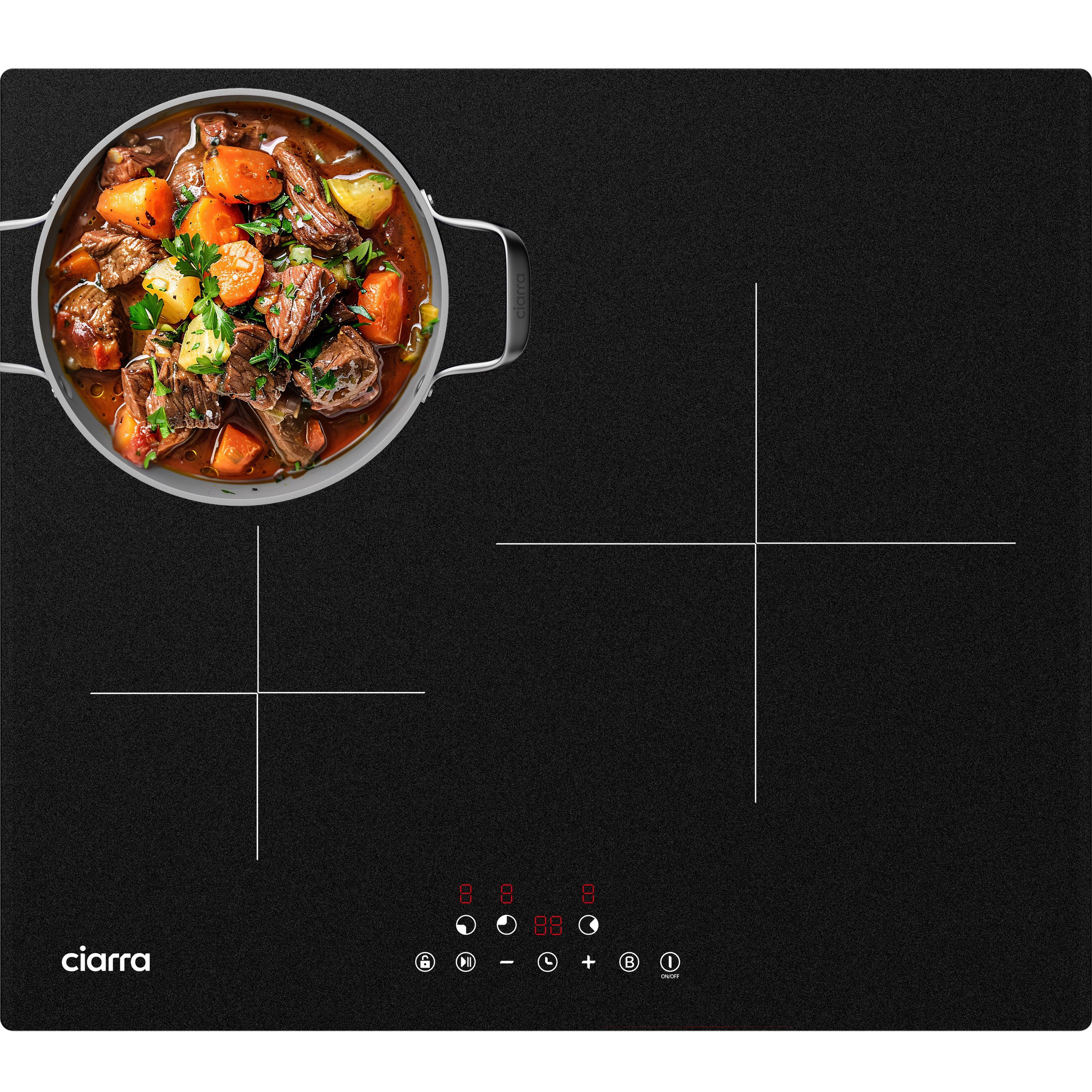 Induktions-Kochfeld 60cm Induktionskochfeld Touch-Bedienung 9 Stufen mit Stop & Go Funktion VM3BIH