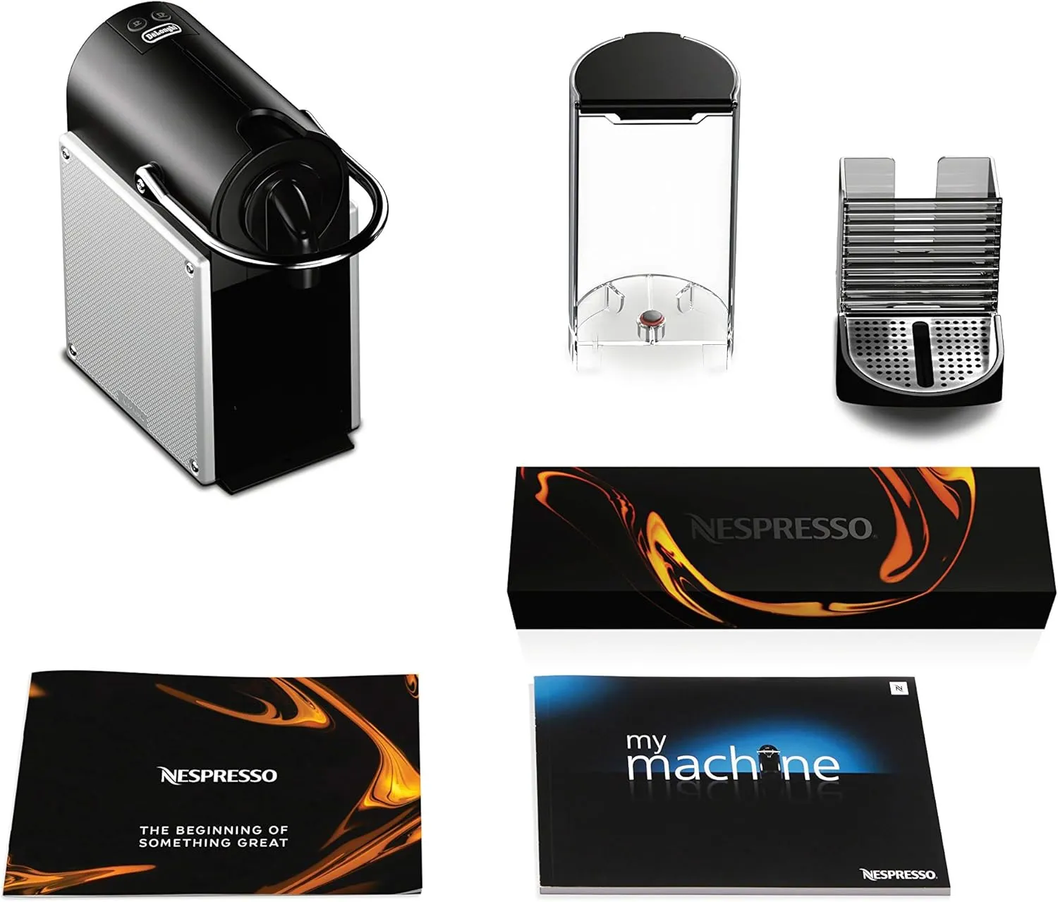 Nespresso Pixie Espresso Machine by De��Longhi, 19-Bar Pump, Compact Aluminum Design, Silver, 1100ml