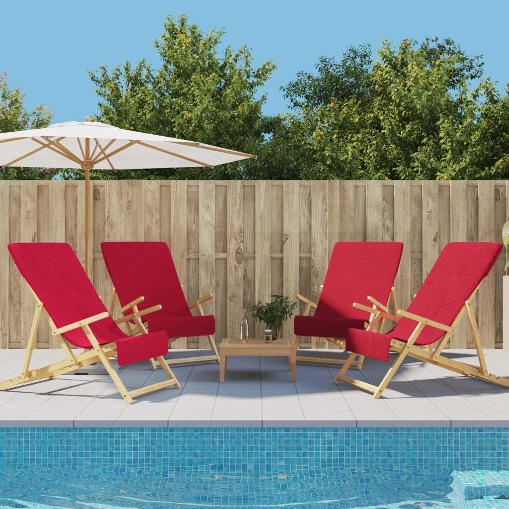 Furniture Select Strandtücher, 4 Stück, Burgunderrot, 60 x 135 cm, Stoff, 400 g/m²
