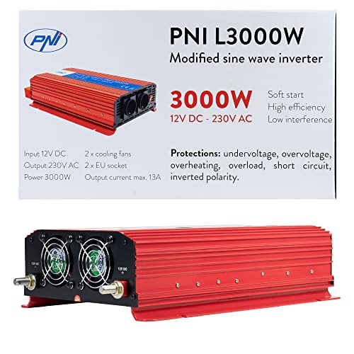 Inverter di tensione Alimentazione PNI L3000W Uscita 12V 230V : Amazon.it: Elettronica