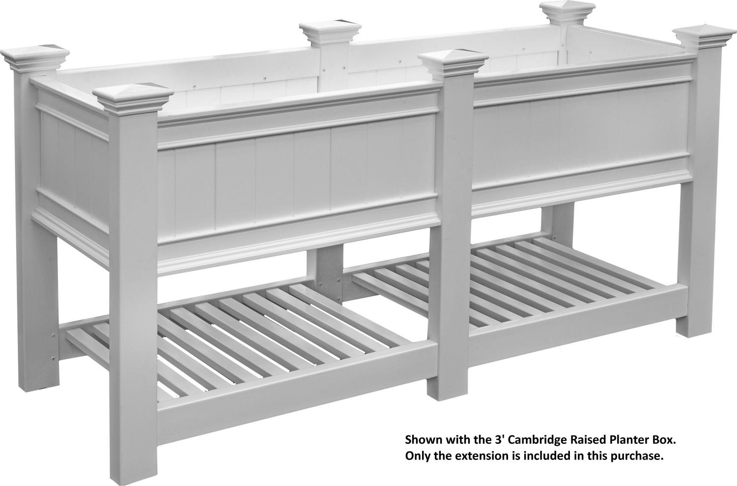 Vita Vinyl Extension Kit for Cambridge Planter, White, Durable & Maintenance Free, VA68215