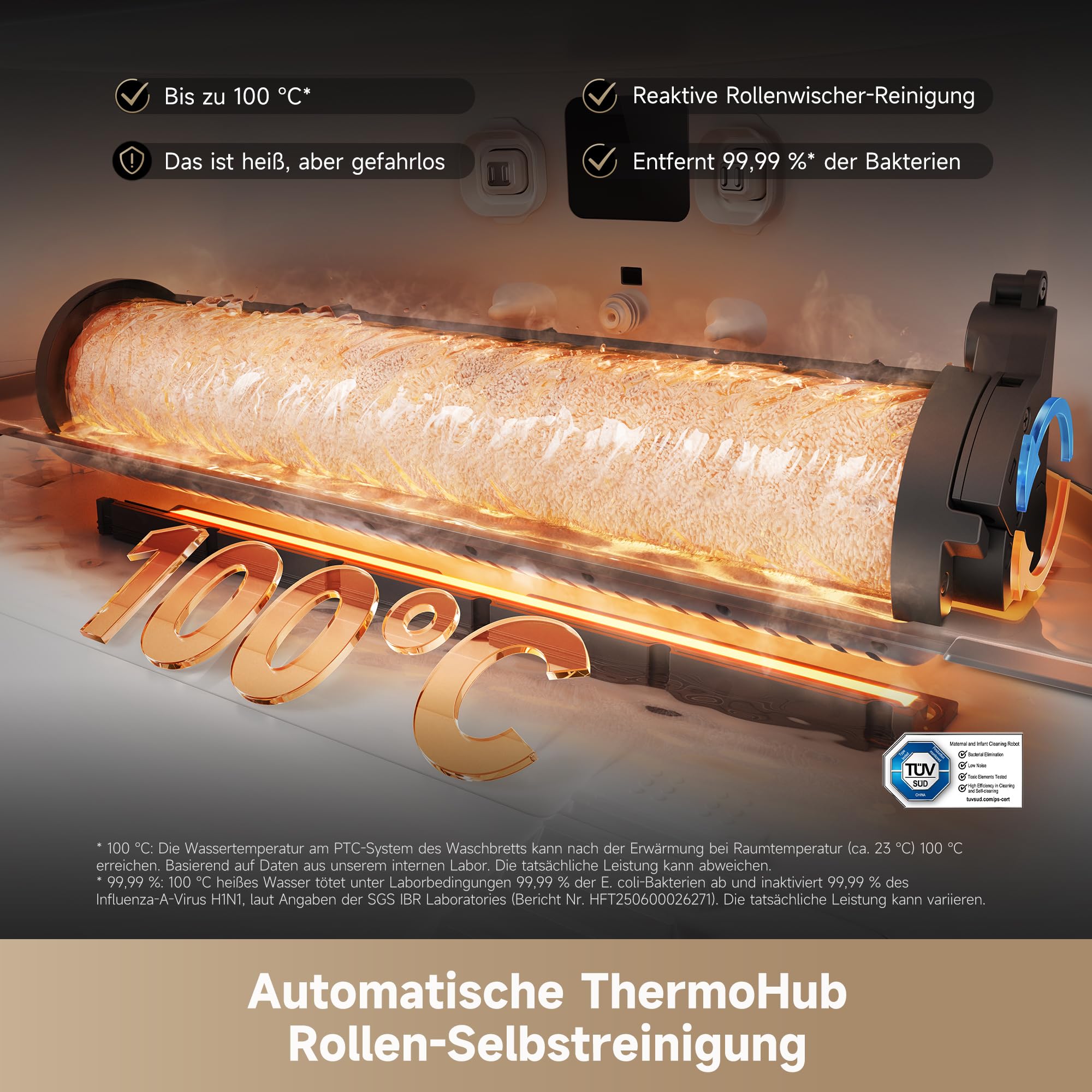 Saugroboter Aqua10 Ultra Roller Complete mit AquaRoll-Wischmopp und 30.000 Pa Saugleistung