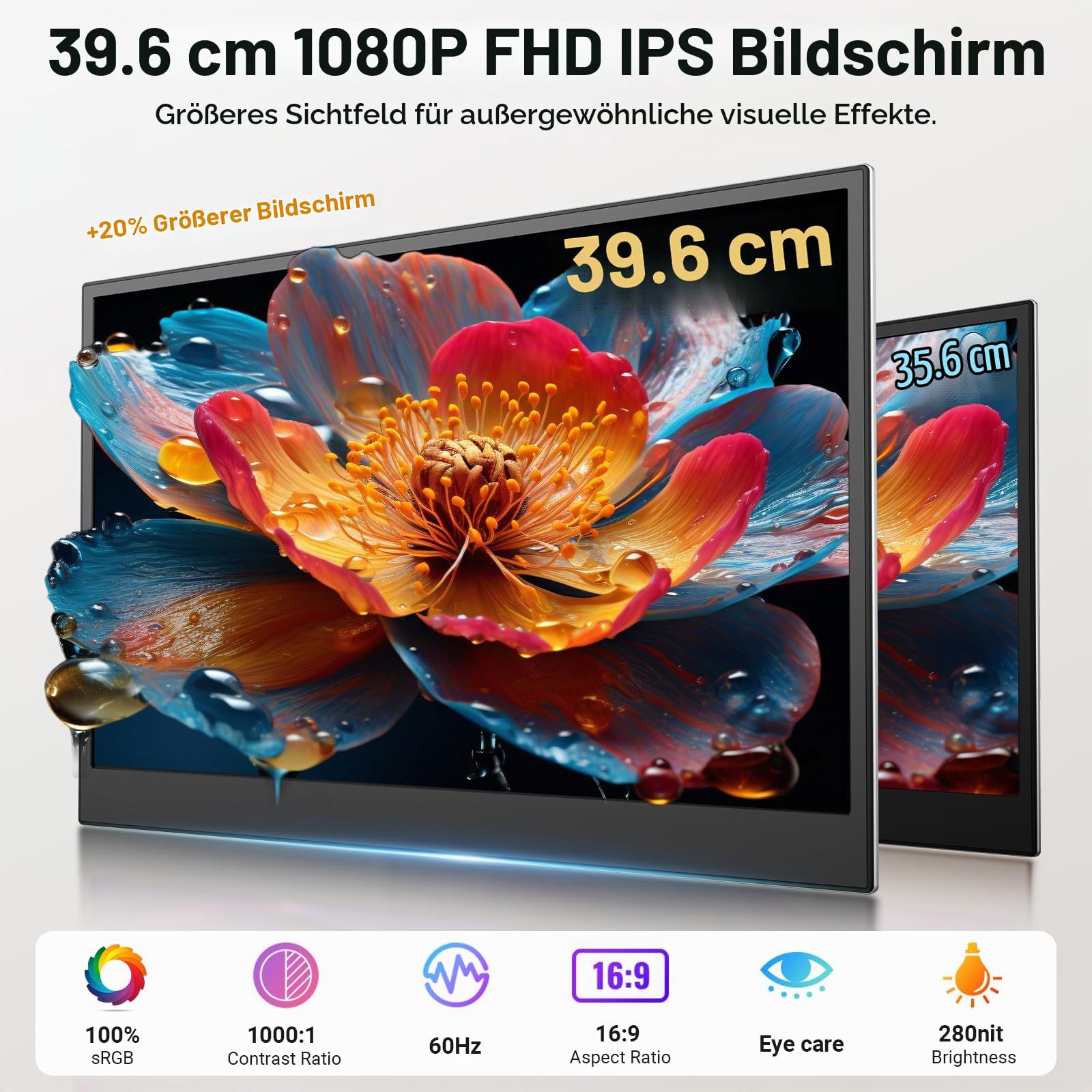 Tragbarer Laptop-Bildschirm 15,6