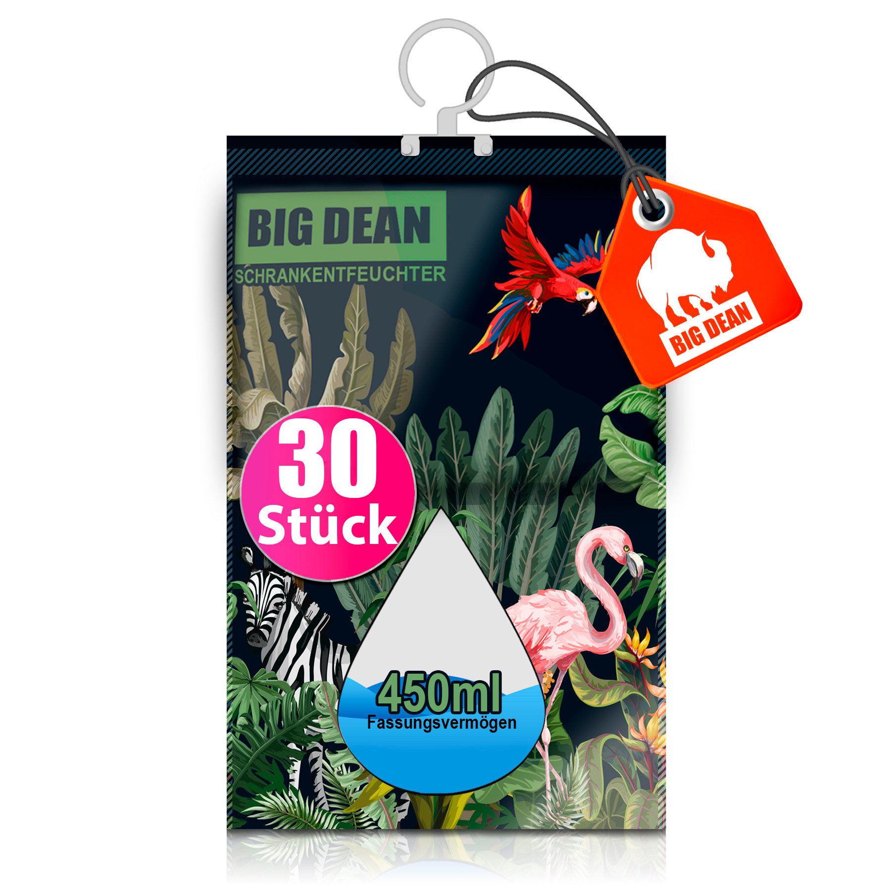 Luftentfeuchter 30er Pack XL Luftentfeuchter Kleiderschrank - je Beutel bis zu 450ml