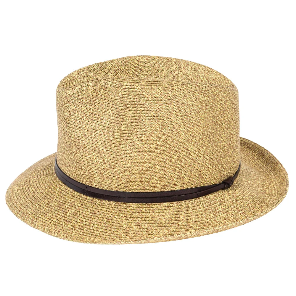 Plaited Paper Hat �?Coffee | Luxury Sun Hat with Leather Band