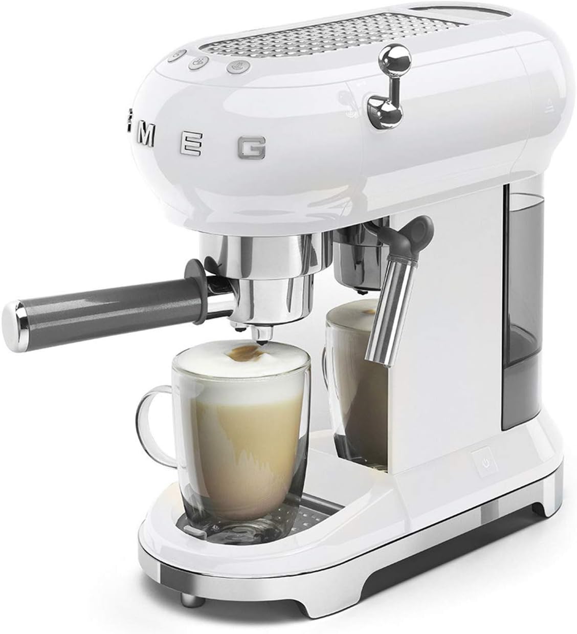 Smeg, ECF01PGEU Manual Espresso-Kaffeemaschine, Cappuccino -System, Thermoblock, groe Tassengehuse und Doppelkaffeefunktion, 1 l Wassertank, kompakte Abmessungen, 1350W, Pastellgrün