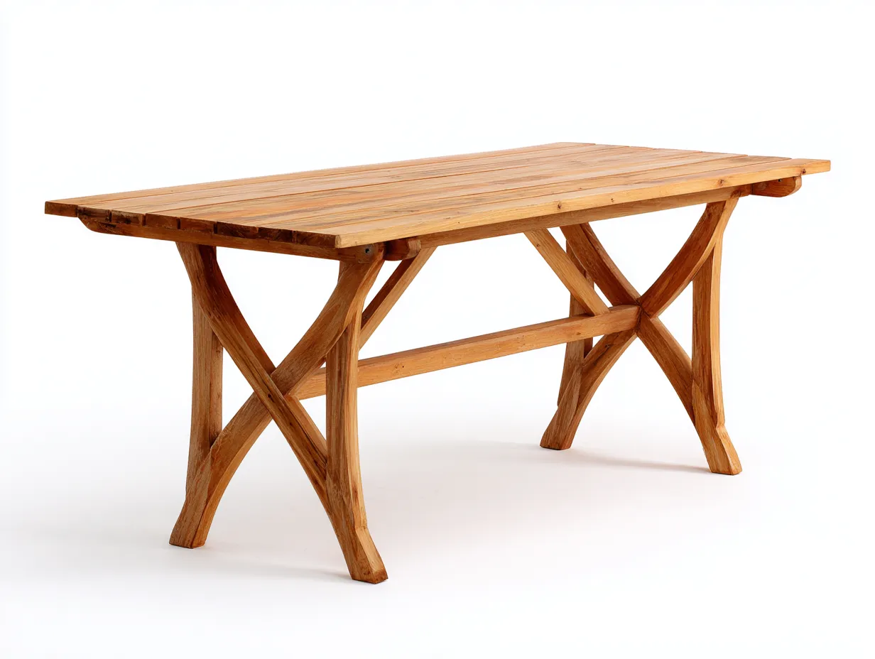 Gartentisch - Holz - 180x90x75 cm - Naturbraun - Landhausstil
