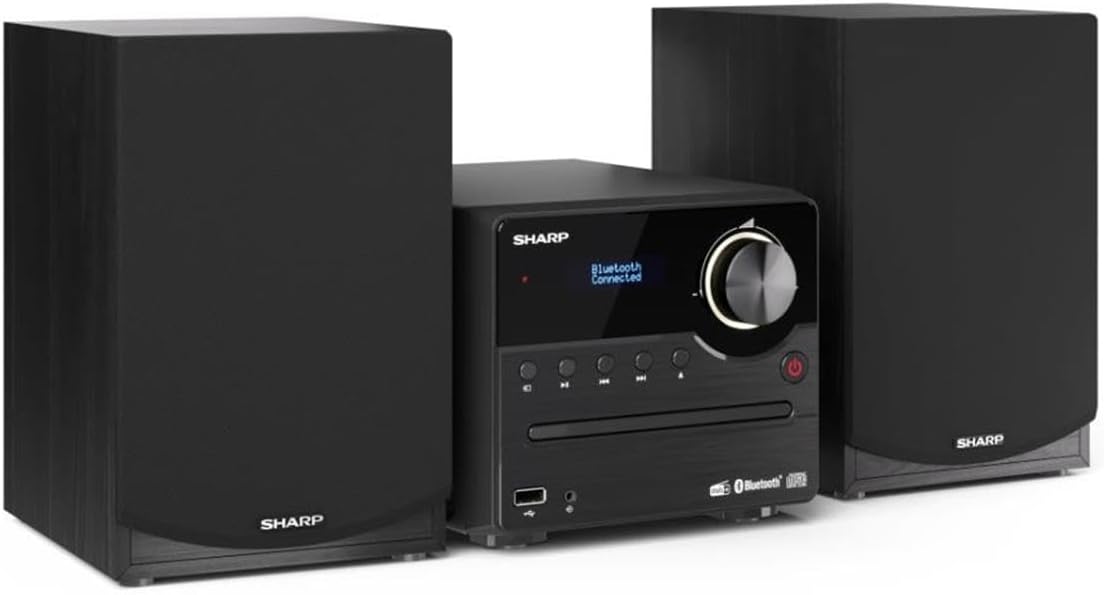 SHARP XL-B517D (BK) Stereo Sound System (45 Watts, Digital Radio with DAB+ and FM Tuner, Bluetooth) Black