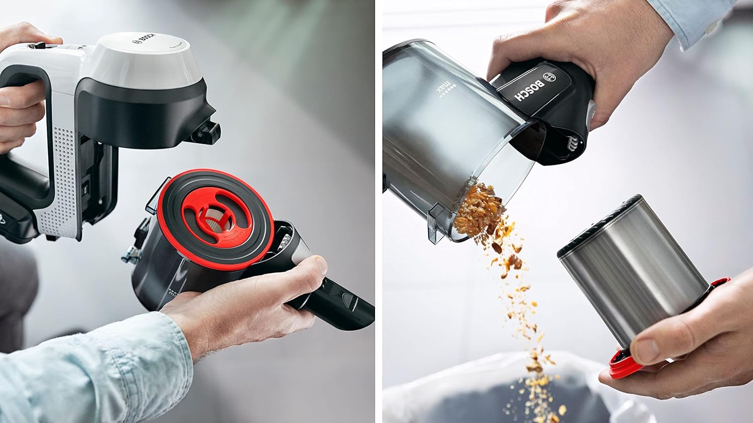 Bosch Staubsauger Unlimited 7, Akku 3,0 Ah, Flexibles Schlauch, geringes Gewicht, Zubehör, LED-Beleuchtung, weiß, BBS711W, 0.3 liters, 82 Dezibel