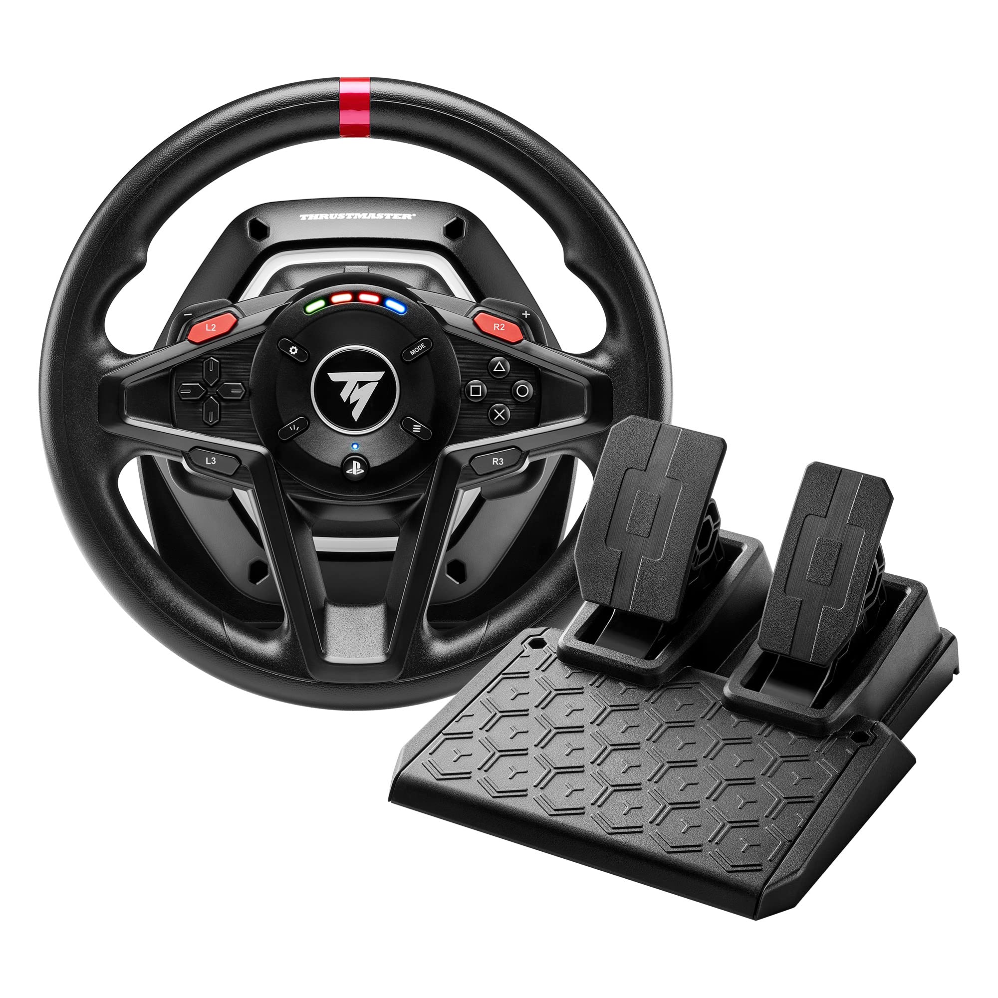 Thrustmaster T128 Force Feedback Rennlenkrad und Pedalset für PS5 PS4 und PC für Rennsimulation
