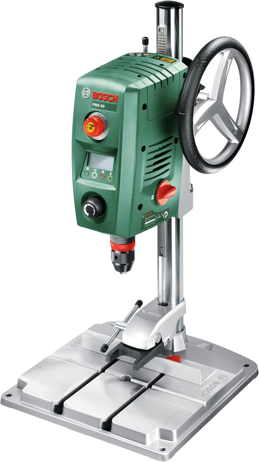Bosch PBD 40 Pillar Drill, Parallel Guide, Quick Fix Clamps, Cardboard Box, 710 Watt