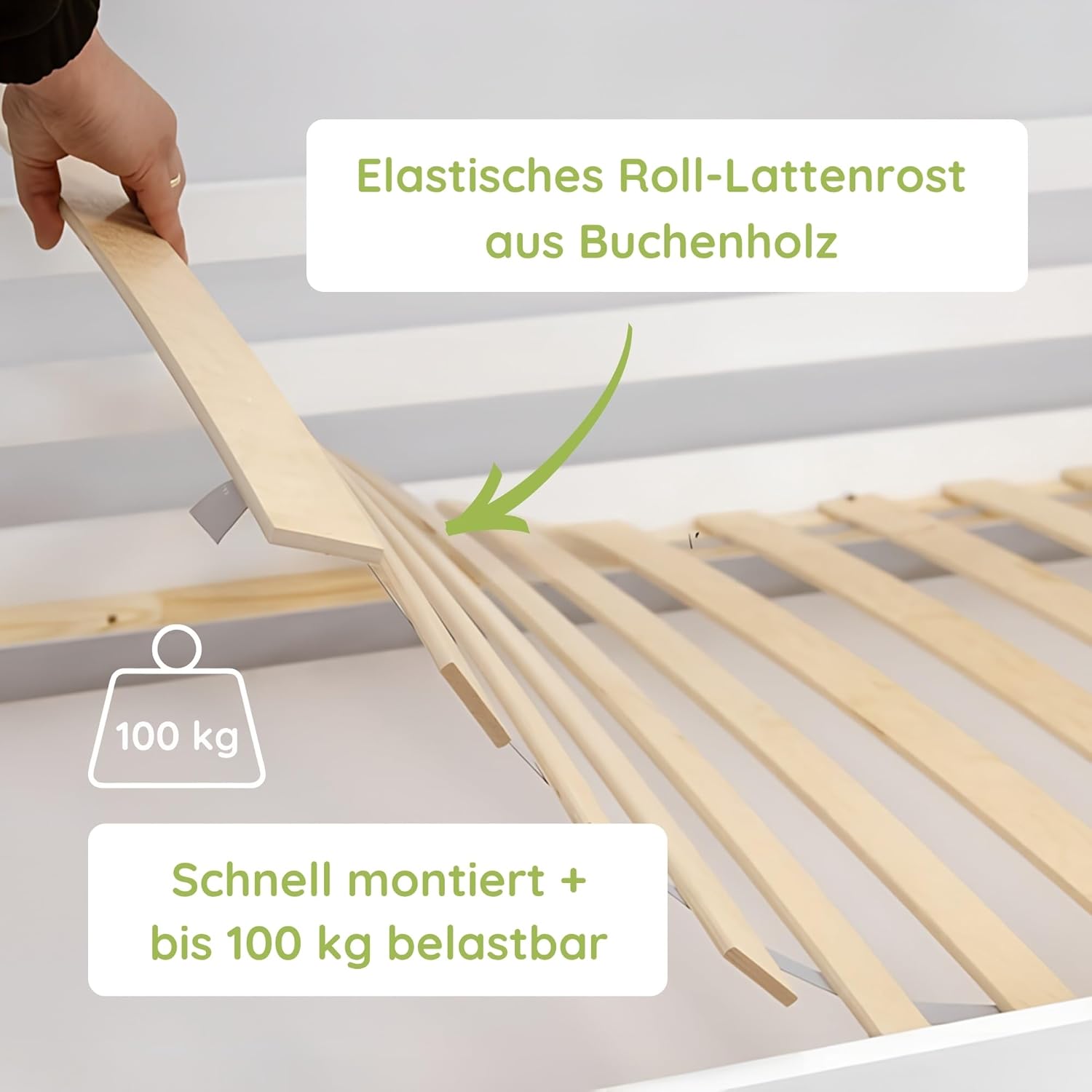 Kids Collective Hochbett 90x200 cm Etagenbett mit Zwei Matratzen und Zwei Schubladen, Lattenrost, Rausfallschutz, umbaubar in Zwei Einzelbetten weiß Kinderbett 90x200 cm von 4. bis 18. Lebensjahr